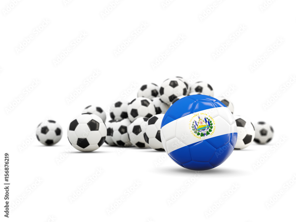 Football with flag of el salvador isolated on white Football with flag of el salvador isolated on white