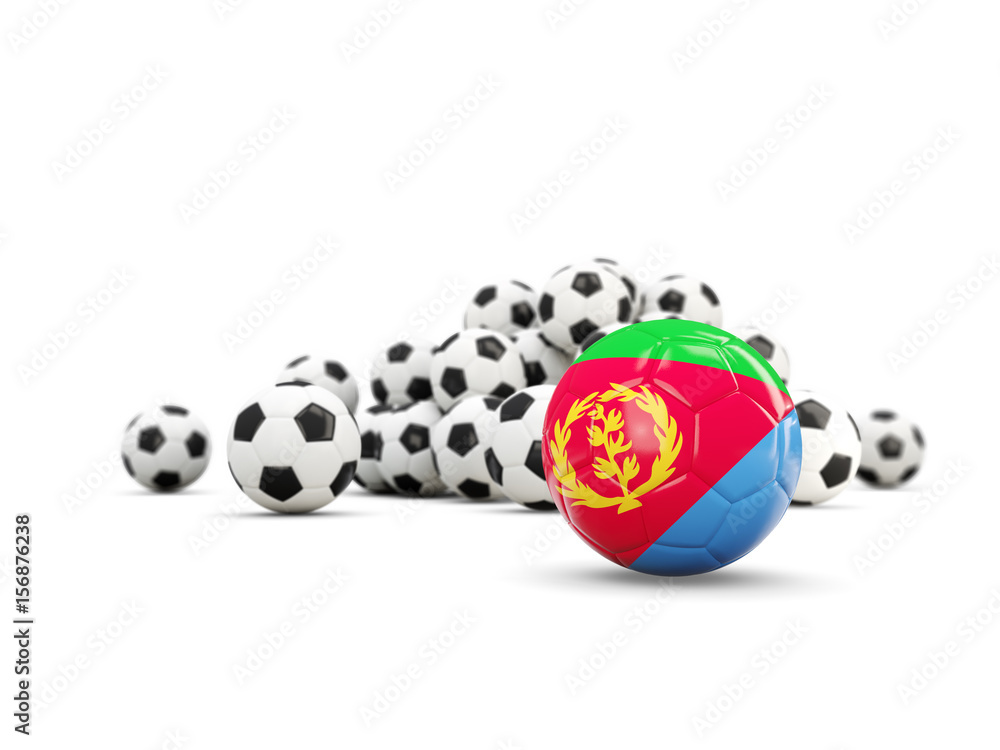 Football with flag of eritrea isolated on white Football with flag of eritrea isolated on white