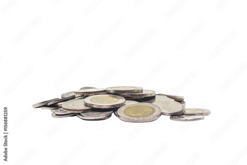 Group of Coin isolated on white. Use for making business and finance concepts. Clipping path Group of Coin isolated on white. Use for making business and finance concepts. Clipping path