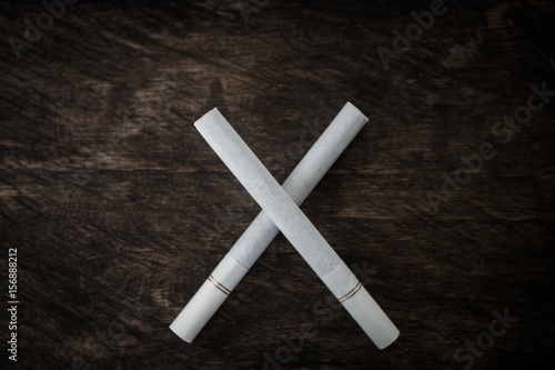 Stop smoking cross symbol, Concept stop smoking.