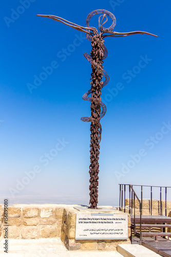 Obraz na plátně The Brazen Serpent Monument on Mount Nebo in Jordan