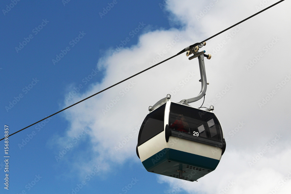 Cable Way in Nations Park in Lisbon, Portugal Cable Way in Nations Park in Lisbon, Portugal