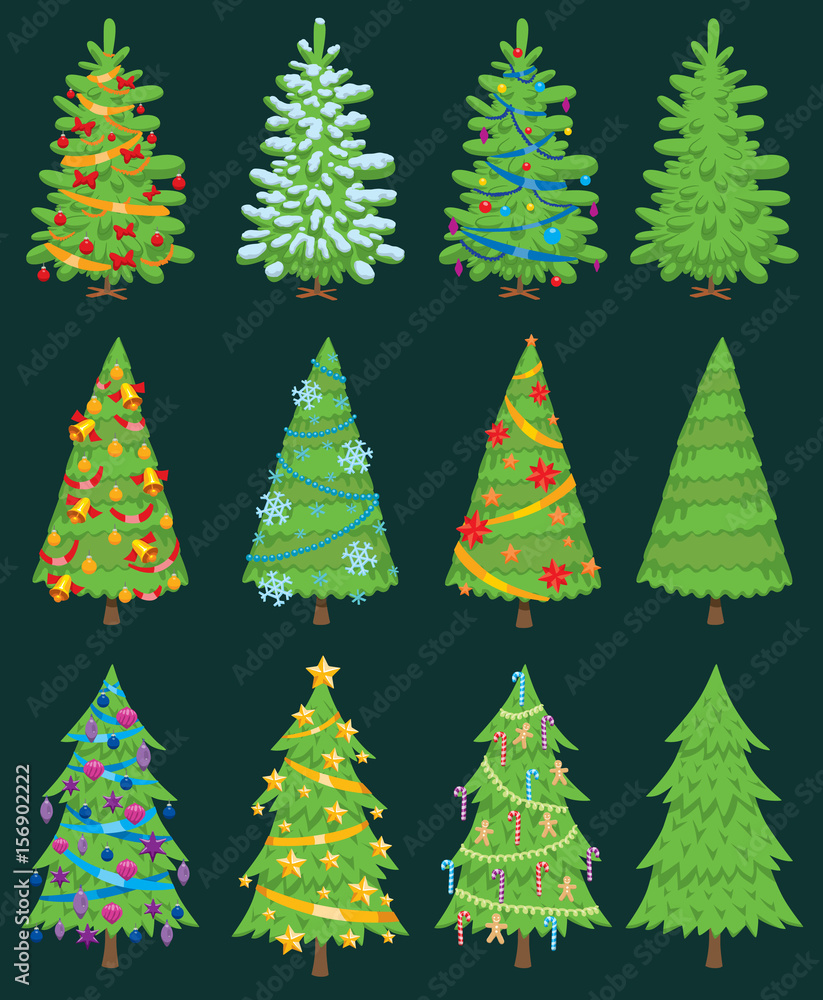 Obraz premium Christmas tree vector ornament design