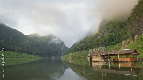 rest in the nature of maeping river in thailand photo