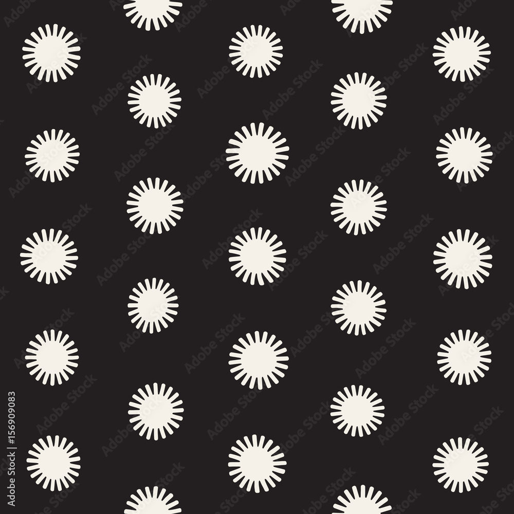 Vector seamless sunburst shapes freehand pattern. Abstract background with round brush strokes. Hand drawn texture Vector seamless sunburst shapes freehand pattern. Abstract background with round brush strokes. Hand drawn texture