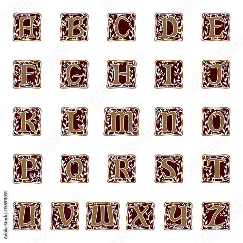 ornamental letter alphabet / vintage/ vector illustration