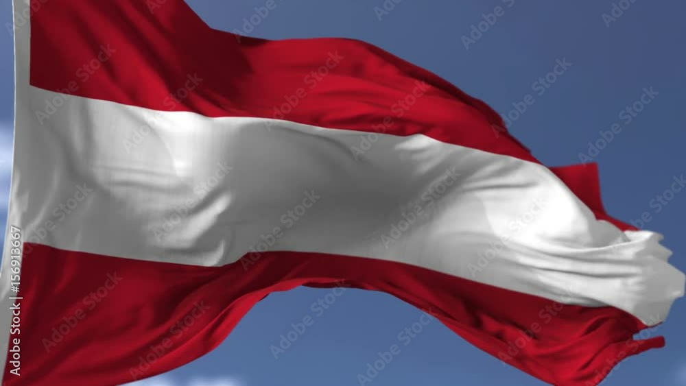 Flag of Austria blowing on the wind, close up looped slowmotion Flag of Austria blowing on the wind, close up looped slowmotion