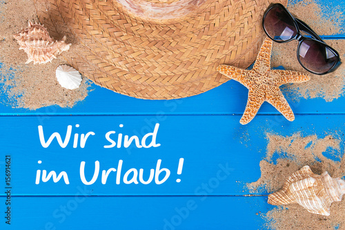 Wir sind im Urlaub! Grußkarte