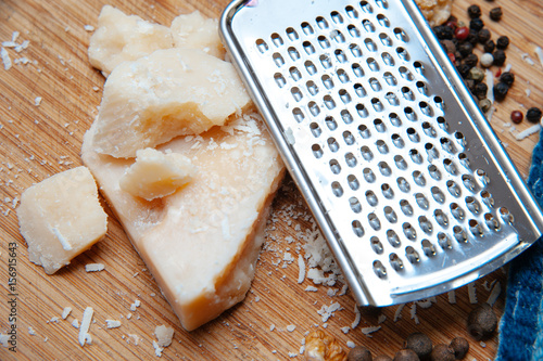 Grated cheese parmesan background.
