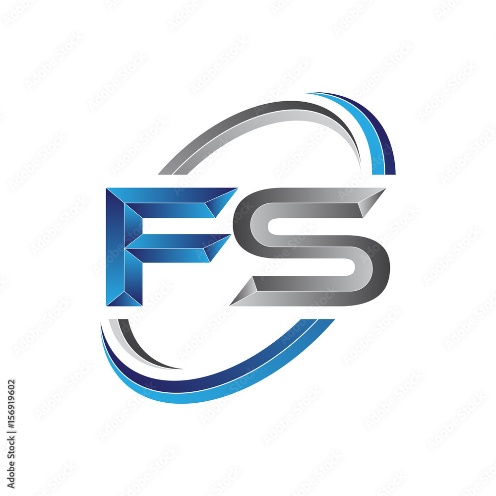 Simple initial letter logo modern swoosh FS Simple initial letter logo modern swoosh FS