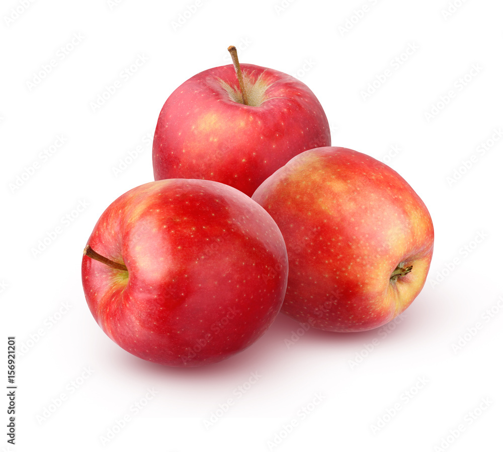 Three red Apple on white background Three red Apple on white background