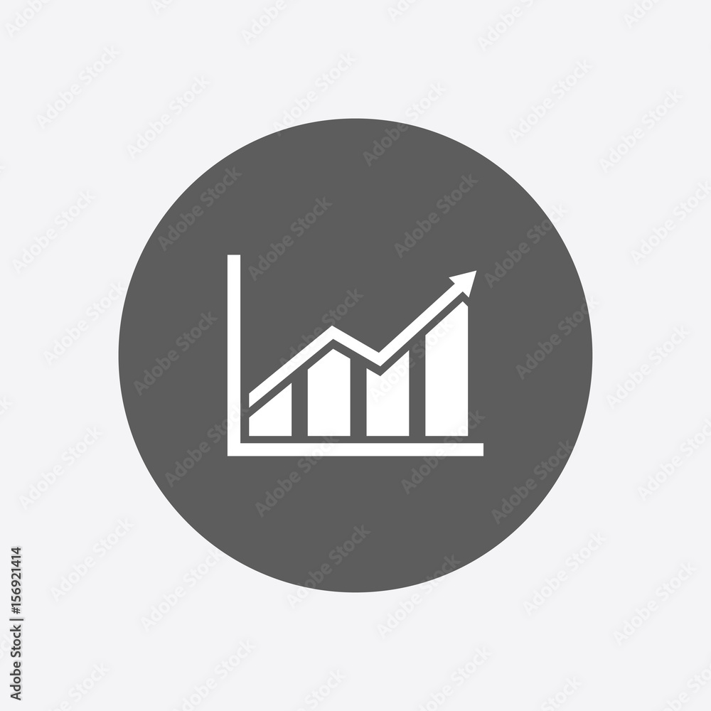 Infographic. Chart icon. Growing graph simbol. Flat design style. Infographic. Chart icon. Growing graph simbol. Flat design style.
