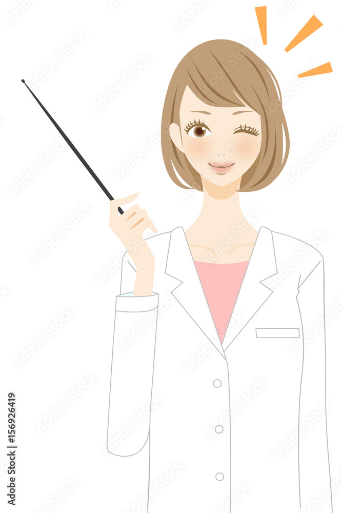白衣の女性 講師 イラスト