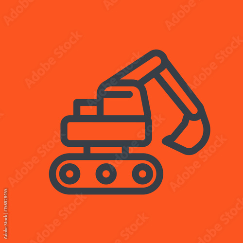 excavator line icon