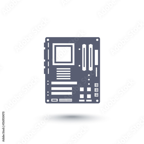 motherboard vector icon over white