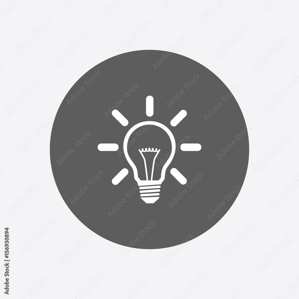 Light lamp sign icon. Idea bulb symbol. Flat design style. Light lamp sign icon. Idea bulb symbol. Flat design style.