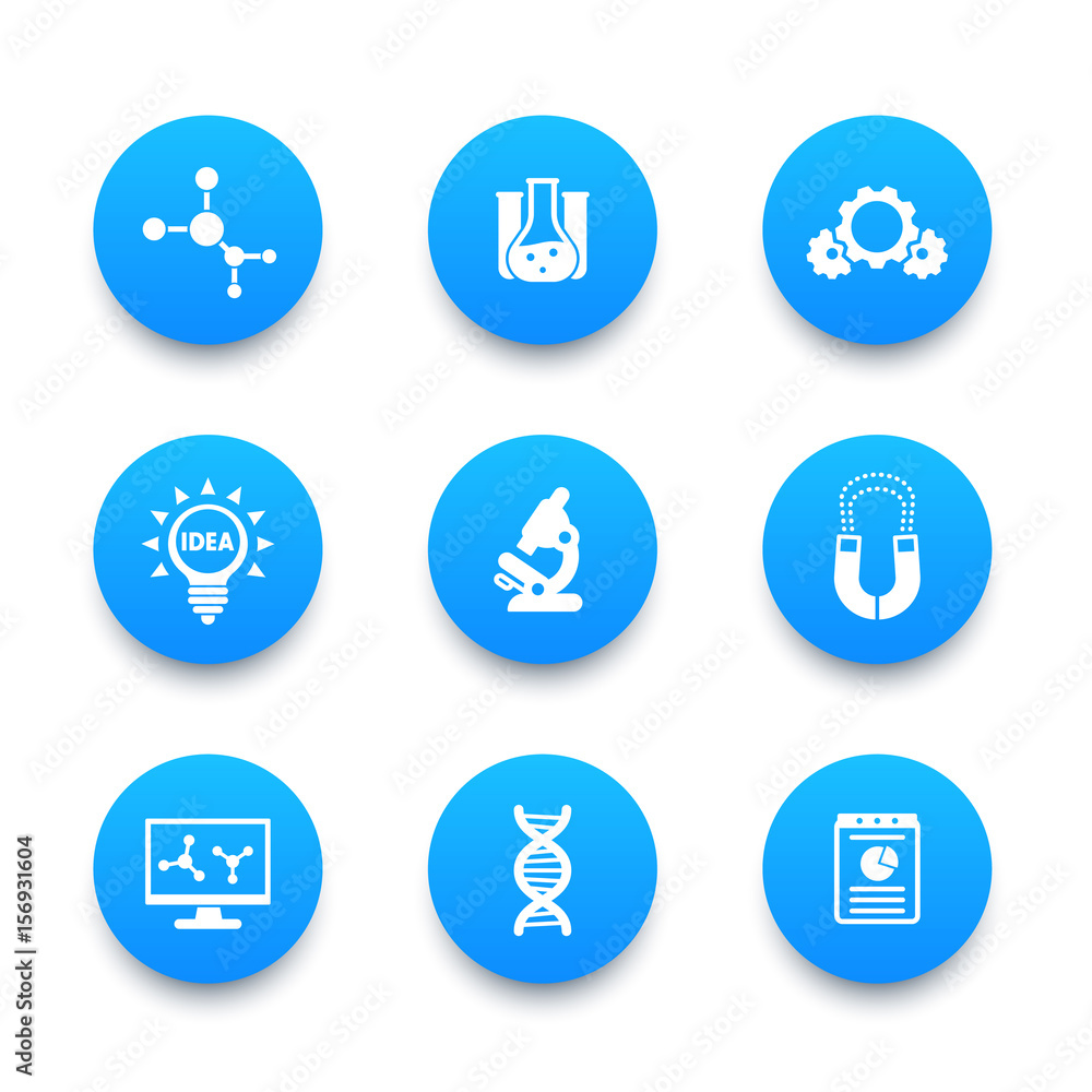 Science, laboratory study, research, lab icons set Science, laboratory study, research, lab icons set