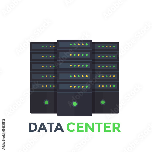 server room, data center vector illustration