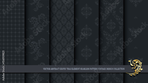 Vector abstract exotic Thai seamless pattern vintage design collection