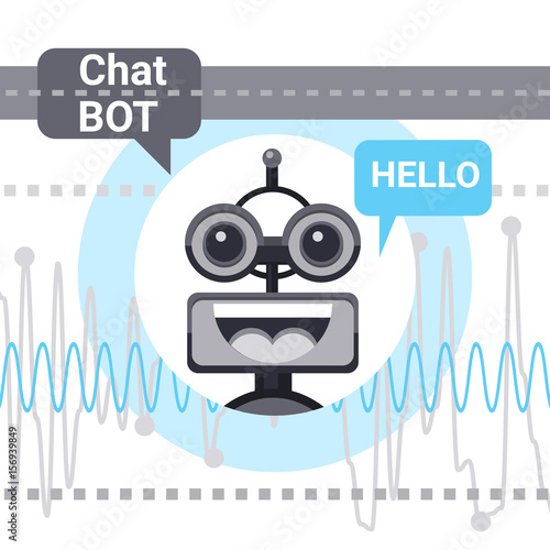 Free Chat Bot Says Hello, Robot Virtual Assistance Element Of Website Or Mobile Applications, Artificial Intelligence Concept Vector Illustration