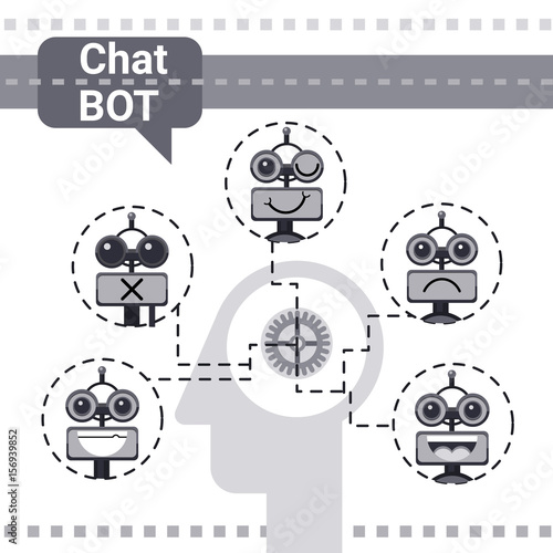 Free Chat Bot, Robot Virtual Assistance Element Of Website Or Mobile Applications, Artificial Intelligence Concept Vector Illustration