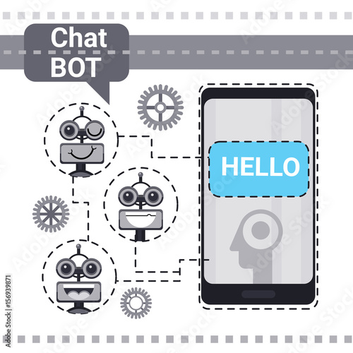 Free Chat Bot, Robot Virtual Assistance Element Of Website Or Mobile Applications, Artificial Intelligence Concept Vector Illustration