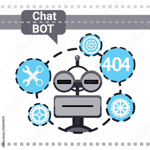 Free Chat Bot Fixing Error, Robot Virtual Assistance Element Of Website Or Mobile Applications, Artificial Intelligence Concept Vector Illustration