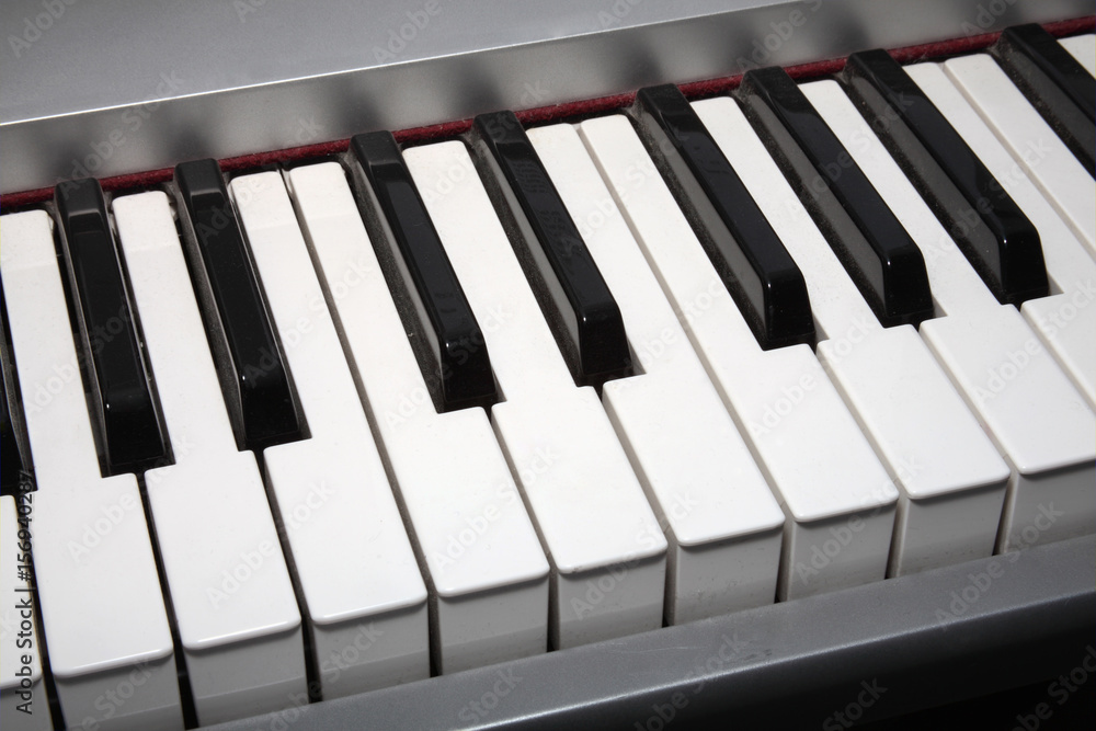 Close up of an electric piano keyboard Close up of an electric piano keyboard