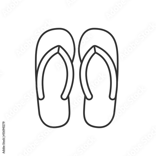 Flip flops linear icon