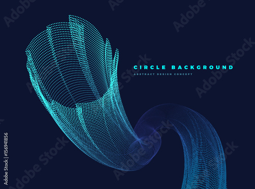 circle particle twisted tube shape