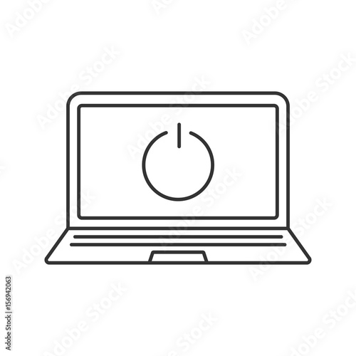 Turn off laptop linear icon