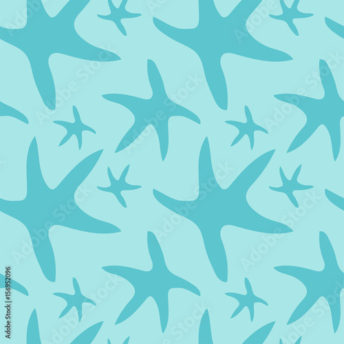 Seamless pattern with starfishes