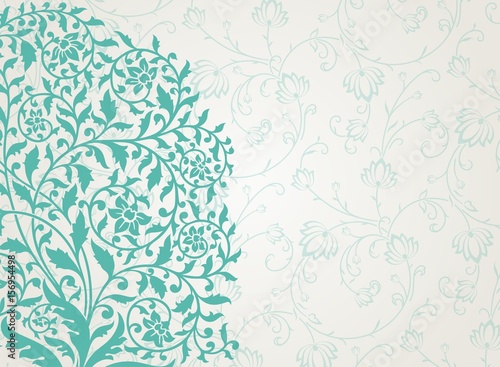 wedding card design, paisley floral pattern , India