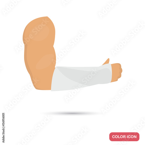 Hand in gypsum color flat icon for web and mobile design
