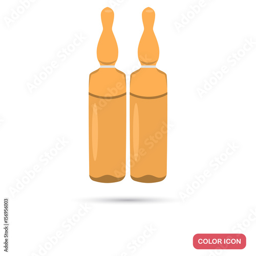 Ampoule with medicine color flat icon for web and mobile design