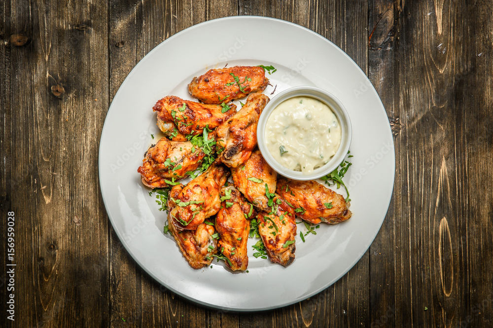 Fototapeta premium Tasty chicken with sauce