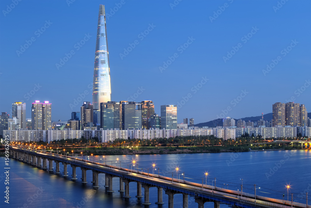 Naklejka premium Panoramę Seulu, Korea