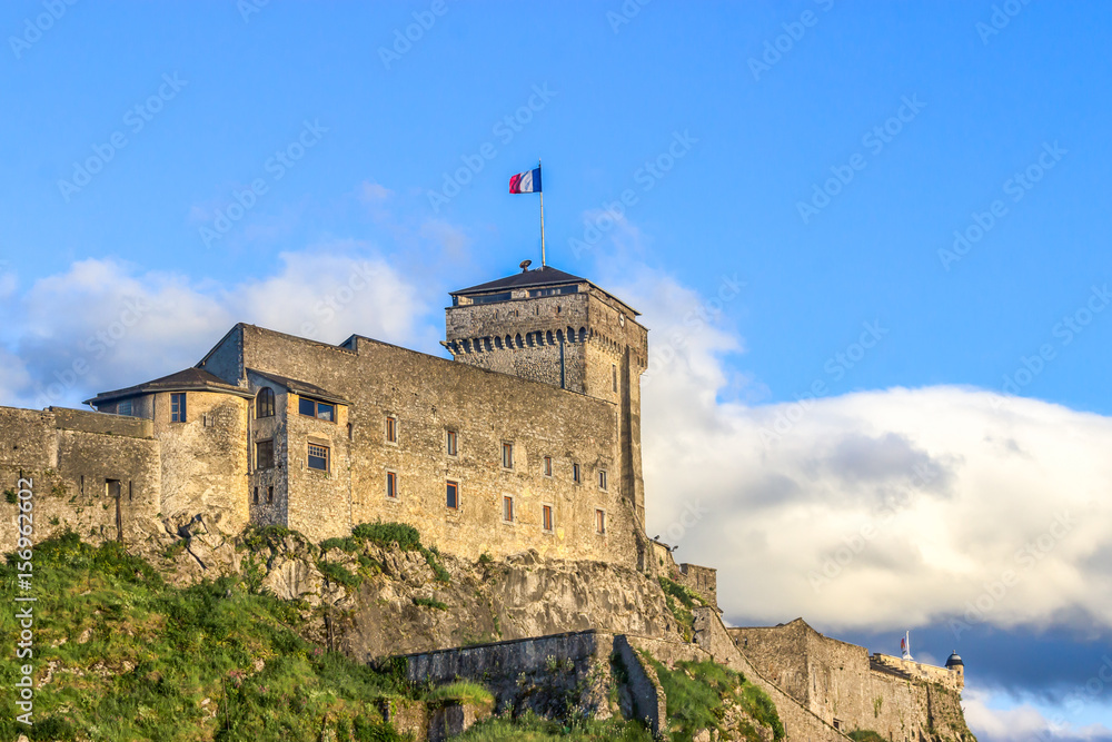 Chateau Fort on a blue sky background. Lourdes, Pyrenees, France Chateau Fort on a blue sky background. Lourdes, Pyrenees, France