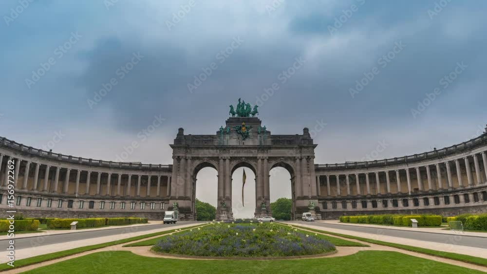 Timelapse at Arcade du Cinquantenaire of Brussels (Arc de Triomphe), Brussels, Belgium, 4K Time Lapse Timelapse at Arcade du Cinquantenaire of Brussels (Arc de Triomphe), Brussels, Belgium, 4K Time Lapse