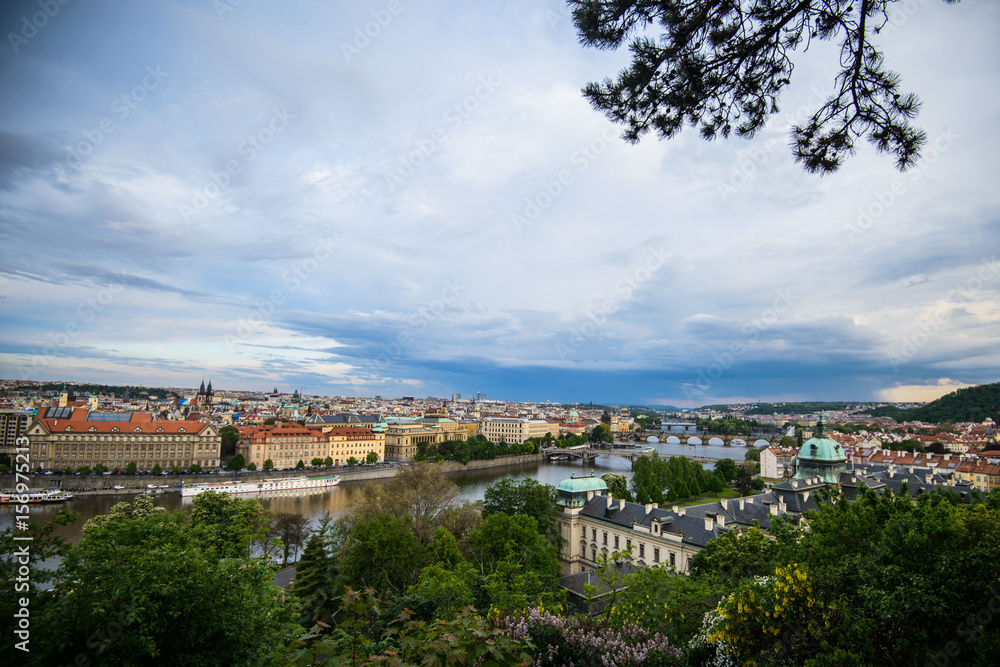 Beautiful View of Prague Bridges on River Beautiful View of Prague Bridges on River