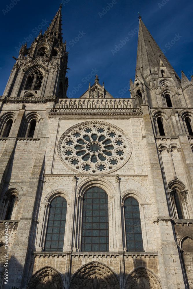The Cathedral of Chartres - front view, France
