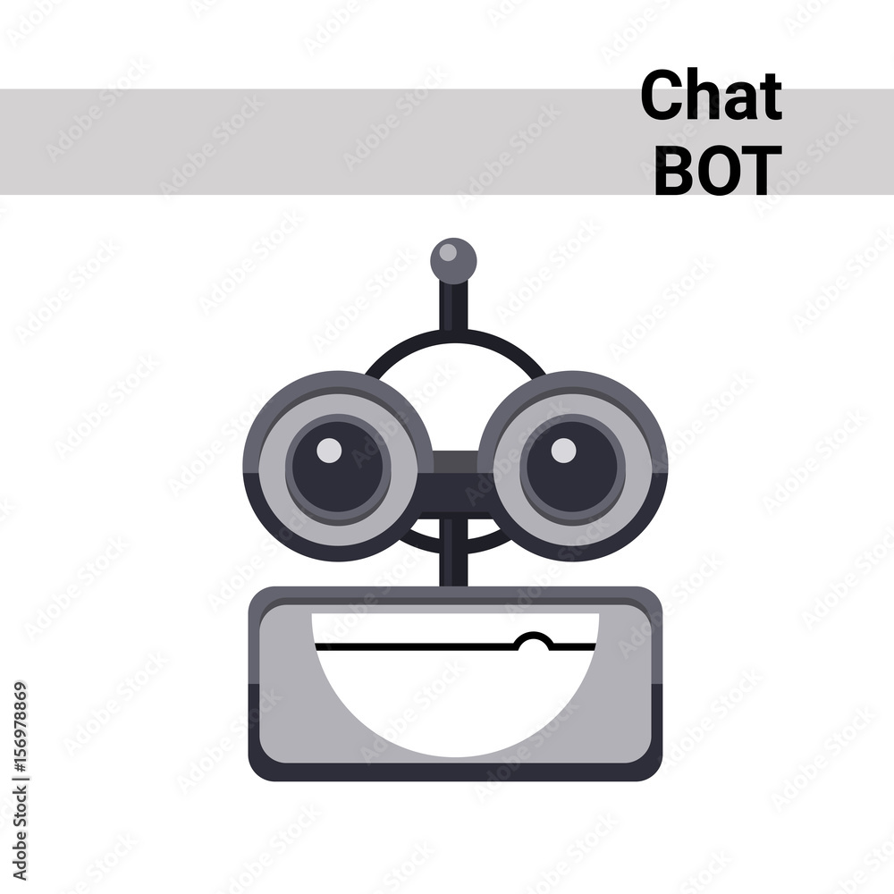 Cartoon Robot Face Smiling Cute Emotion Open Mouth Chat Bot Icon Flat Vector Illustration Cartoon Robot Face Smiling Cute Emotion Open Mouth Chat Bot Icon Flat Vector Illustration