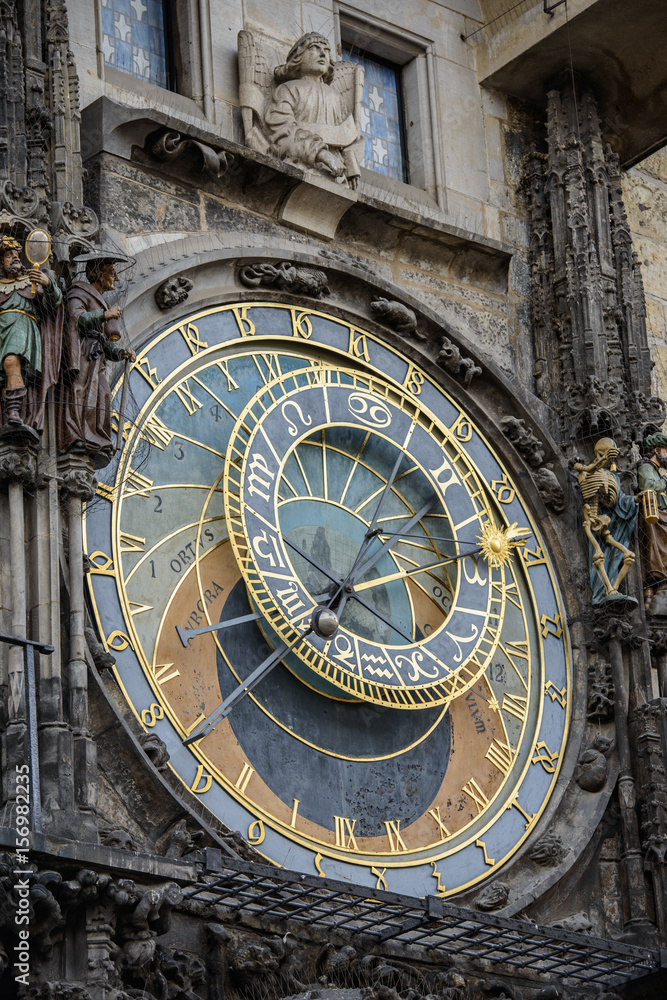 Obraz premium Prague Orloj astronomical clock on town hall tower