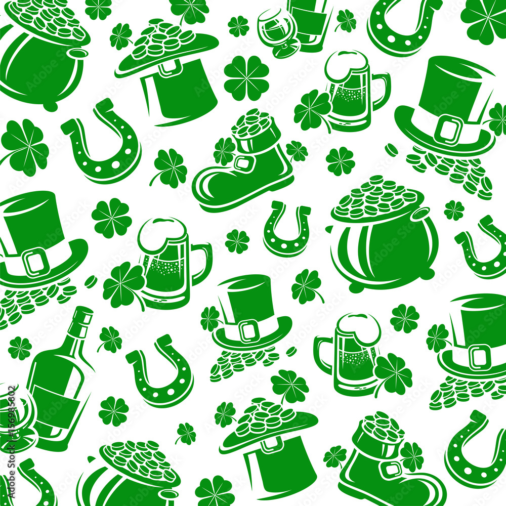Irish background and leaf clover. Vector Irish background and leaf clover. Vector