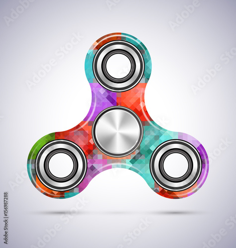Spinner colorful mosaic design with metal illustration vector