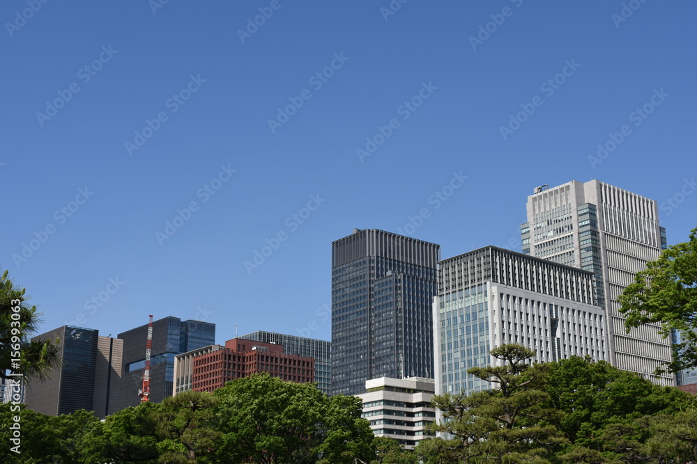 日本の都市風景・東京（丸の内方面を望む）