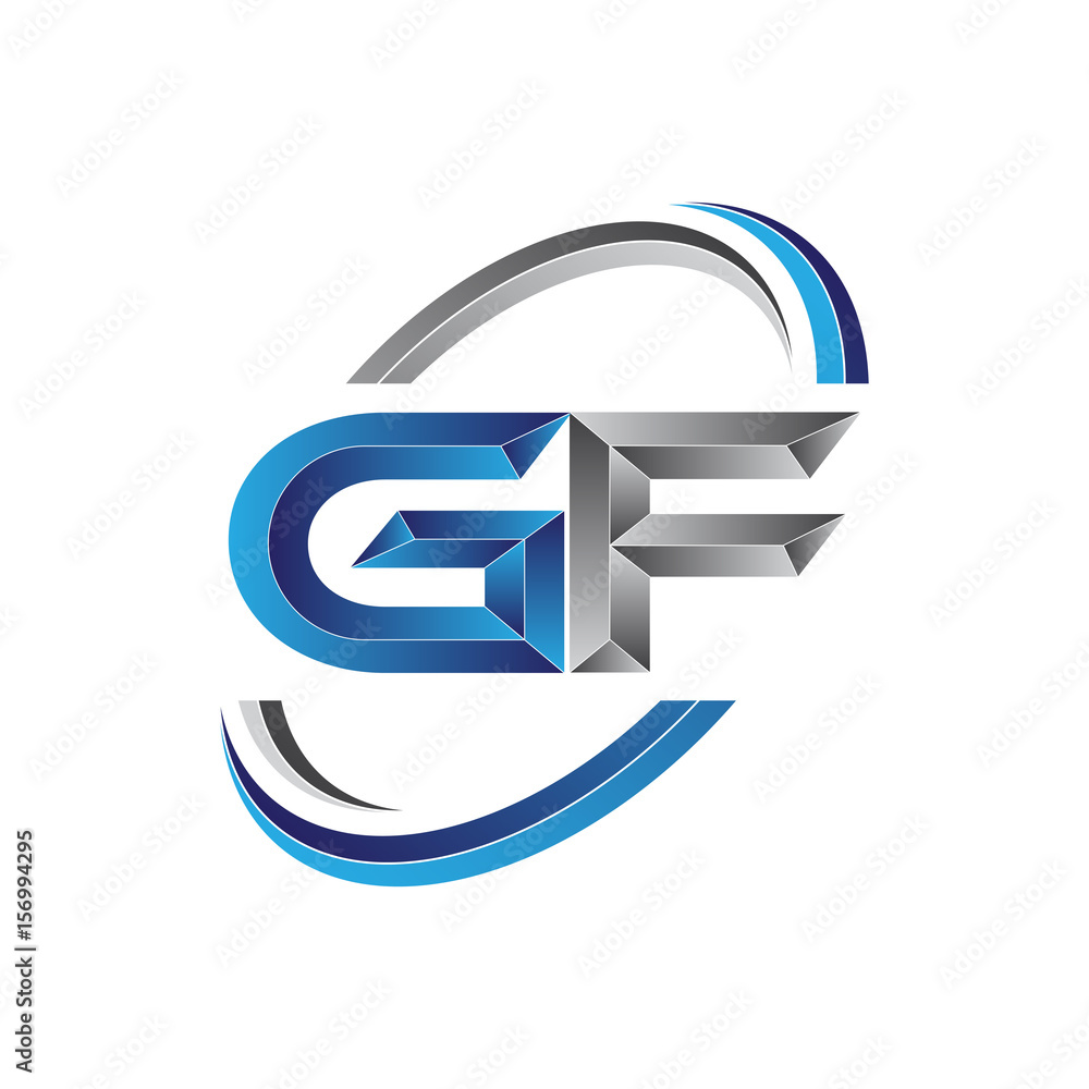 Simple initial letter logo modern swoosh GF Simple initial letter logo modern swoosh GF