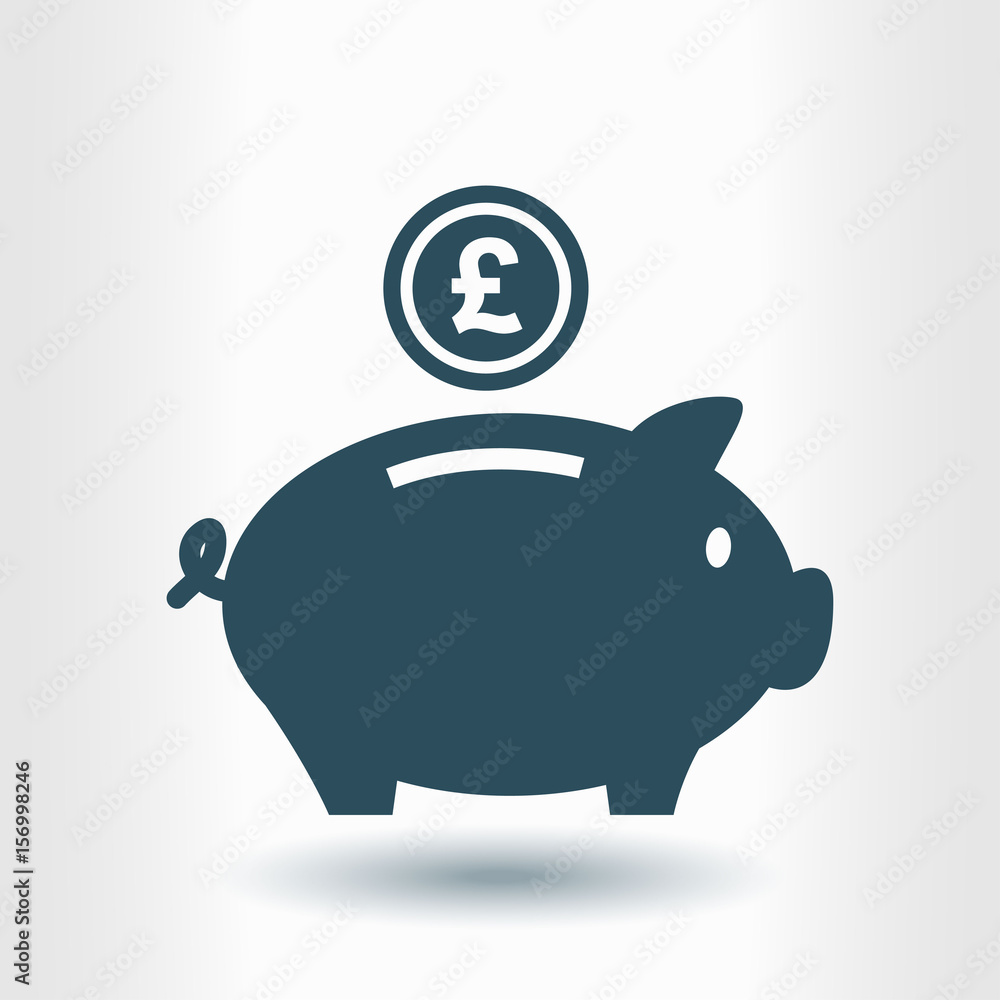 Piggy bank icon. Pictograph of moneybox. Flat design. Piggy bank icon. Pictograph of moneybox. Flat design.