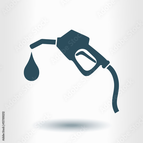 Gasoline pump nozzle sign.Gas station icon. Flat design style.