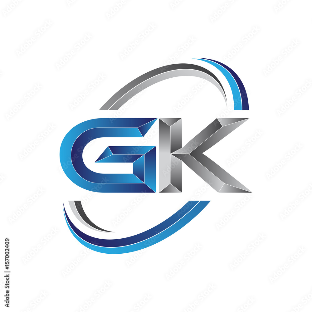 Simple initial letter logo modern swoosh GK Simple initial letter logo modern swoosh GK